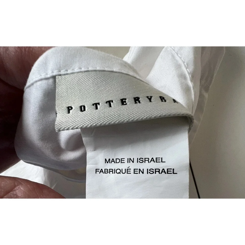 Pottery Barn  Double Piping Cotton STANDARD Pillow Sham WHITE
